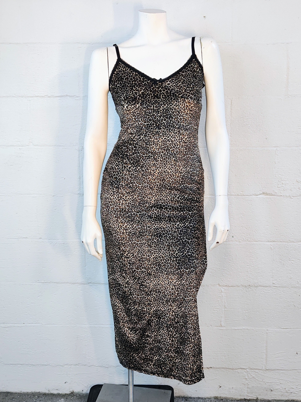 Vintage 90s Personal Identity Intimates Animal Print Slip Nightie
